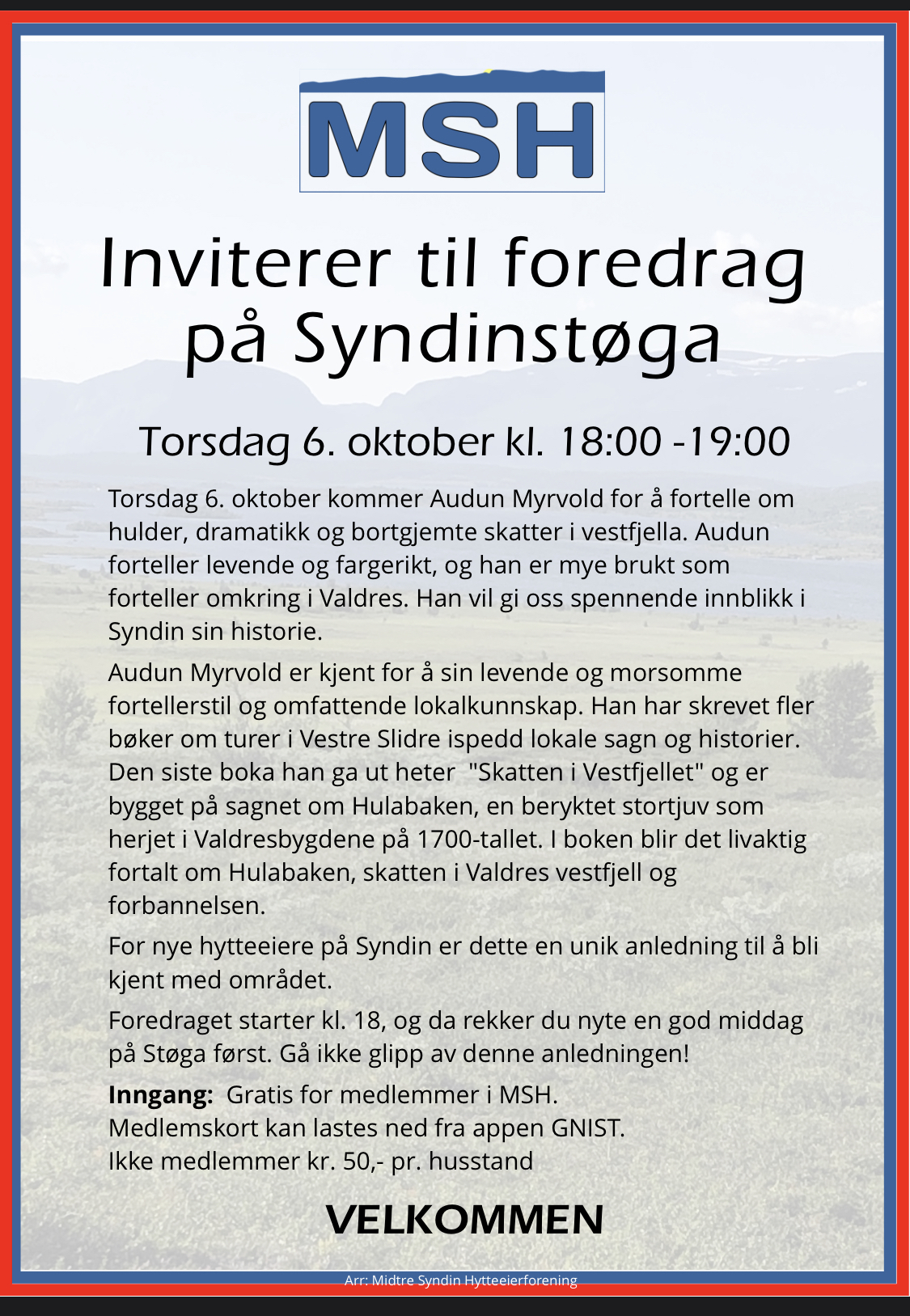 Foredrag på Syndinstøga